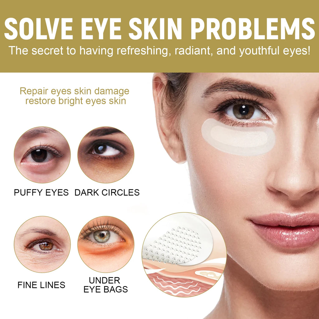 Hyaluronic Acid Microneedle Eye Patches Reduces Dark Circles & Puffiness Fade Fine Lines Under Eyes Nourishes Delicate Eye Skin Oasis Select