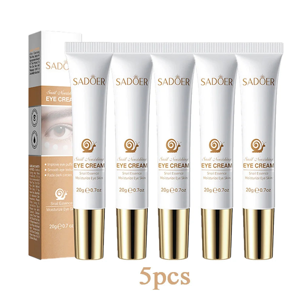 SADOER Snail Eye Cream Anti Wrinkle Dark Circles Under The Eyes Remove Eye Bags Moisturizing Anti-Aging Eyes Skin Care Products Oasis Select 5pcs
