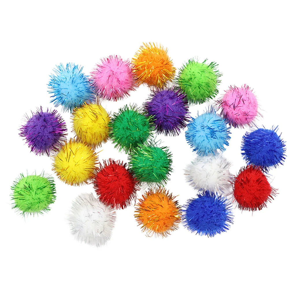 Glitter Pompom Plush Craft Christmas Decor Kids Toys Accessories Wedding Decor Garment Handmade Material Cat Toys Oasis Select