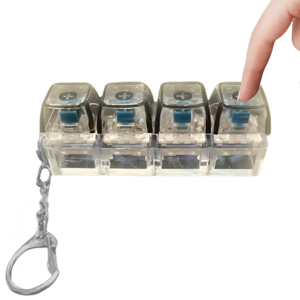 LED Keyboard Key Chain Fidget Toy for Adults Fidget Clicker Decompression Keychains Stress Relief Gadget Interesting Pendant Oasis Select