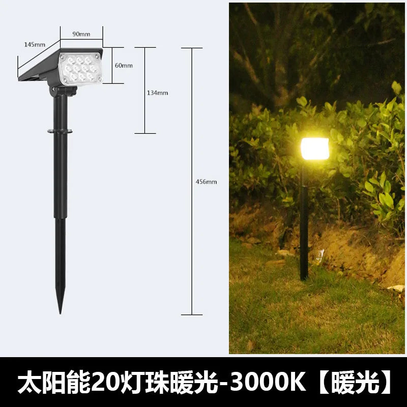 Solar Spotlights Dual Use Tree Light Outdoor Super Bright Landscape Light Garden Garden Villa Decorative Spotlights Lawn Oasis Select 20 LED warm light