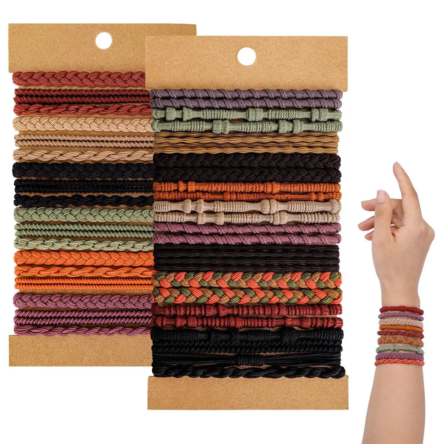 20pcs Boho Hair Ties Elastic Bracelets for Women Cute Hair Ties No Damage Ponytail Holders for Girls with Thick and Thin Hair Oasis Select