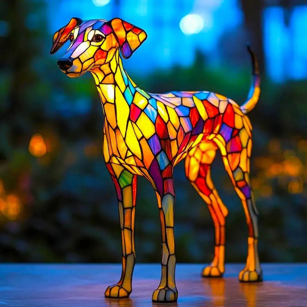 Resin Dog LED Night Light | Cute Pet Tabletop Lamp & Décor