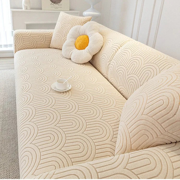 2025 New Elastic Full-cover Sofa Cover All-season Anti-slip and Anti-cat Scratch Sofa Cover Sofa Covers Oasis Select Off-white 3 people 190-230cm