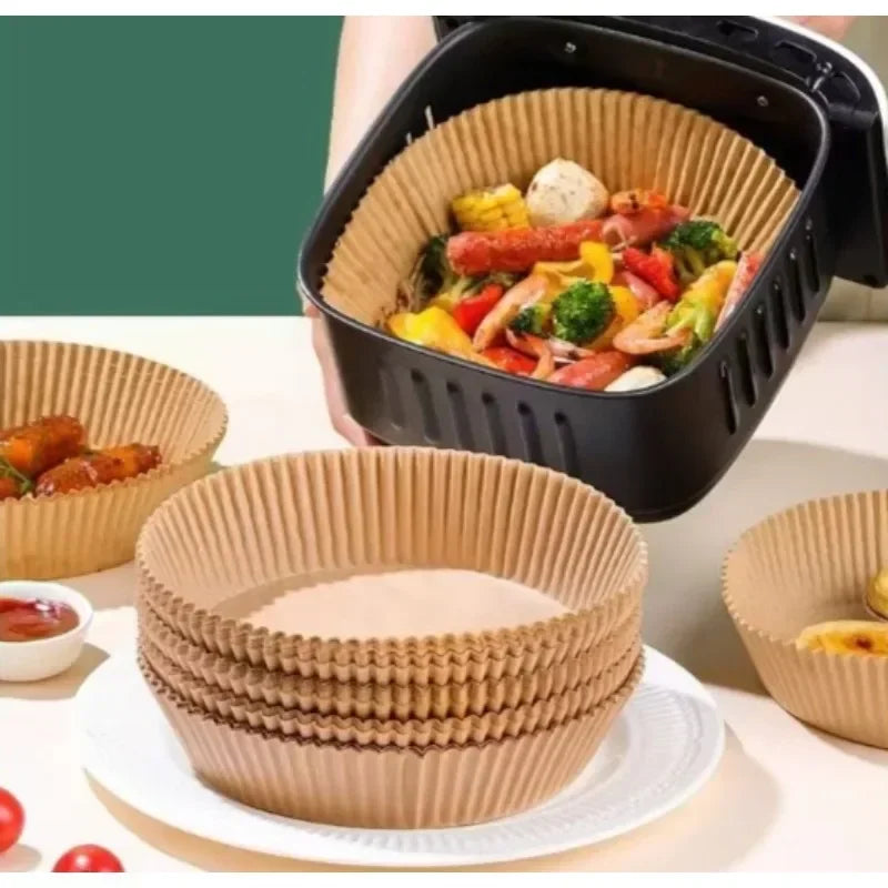 Square&Round&Rectangle Disposable Baking Paper Hot Air Fryer Paper Airfryer Cooking Baking Reusable Oven Food Waxed Paper Foil Oasis Select