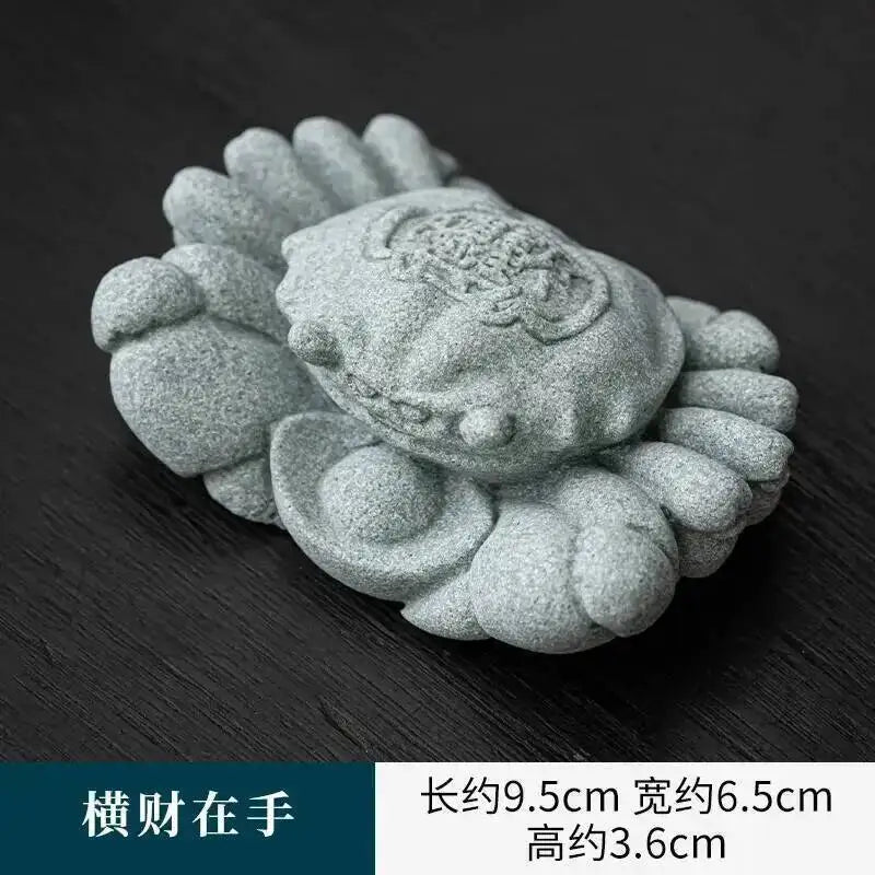 National Trend Green Sandstone Small Ornament Home Desktop Decoration Tea Table Tea Tray Decoration Paperweight Cover Pen Holder Oasis Select Fortune at Hand