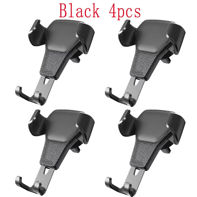 1/2/3/4pcs Universal Gravity Auto Phone Holder Car Air Vent Clip Mount Mobile Phone Holder CellPhone Stand Support For iPhone Oasis Select Black 4pcs