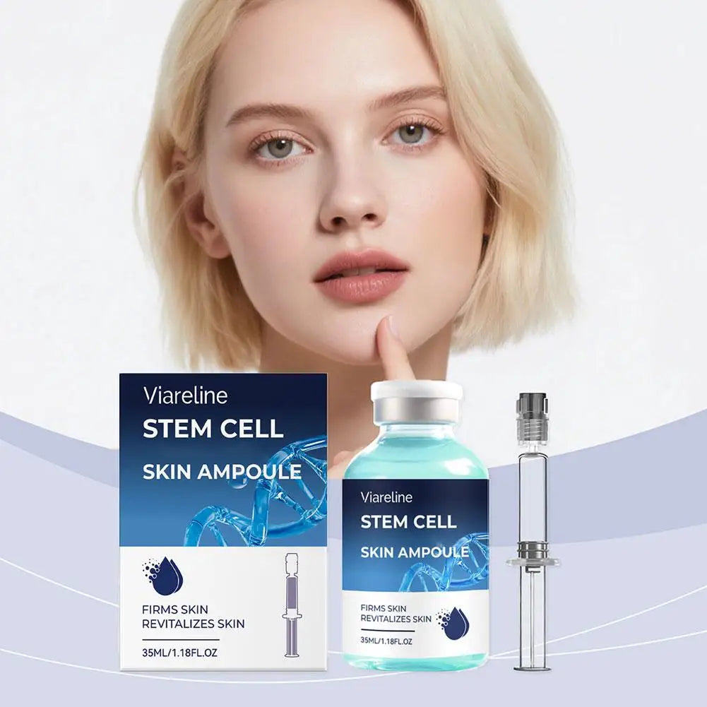 Viareline Stem Cell Skin Ampoule 35ml Firming Essence Reduces Fine Lines Rejuvenates Face Serum Oasis Select