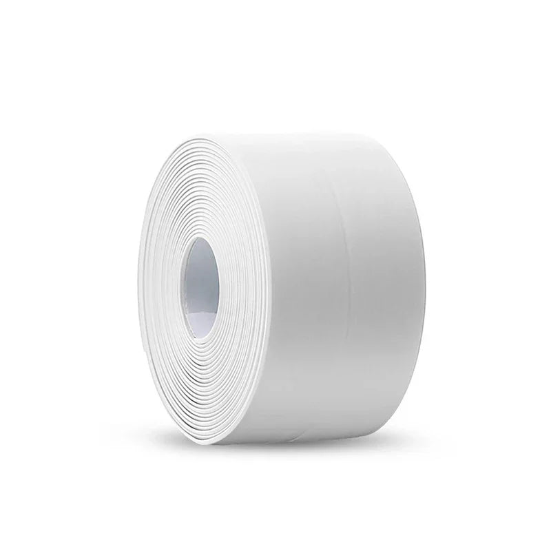 3.2M Self-adhesive Sealing Tape PVC Oil-Proof Kitchen Sink Edge Caulk Tape Waterproof Bathroom Toilet Corner Wall Sticker Oasis Select White 1m 2.2mm