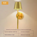 American-style No-wiring Bedroom Bedside Lamp Living Room Decoration Remote-controlled Gold Wireless Charging Dimmable Wall Lamp Oasis Select Gold 1PCS Top touch version