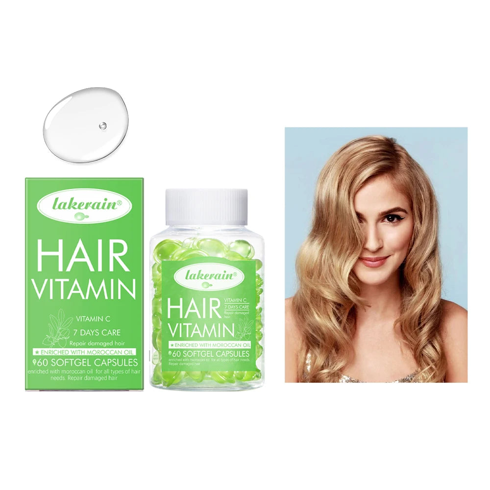 Hair Treatment Serum&Hair care capsules Comfort Hair Care Vitamin Oil Multi-functional Strengthening Smoothing Hair Care Liquid Oasis Select 4Light green