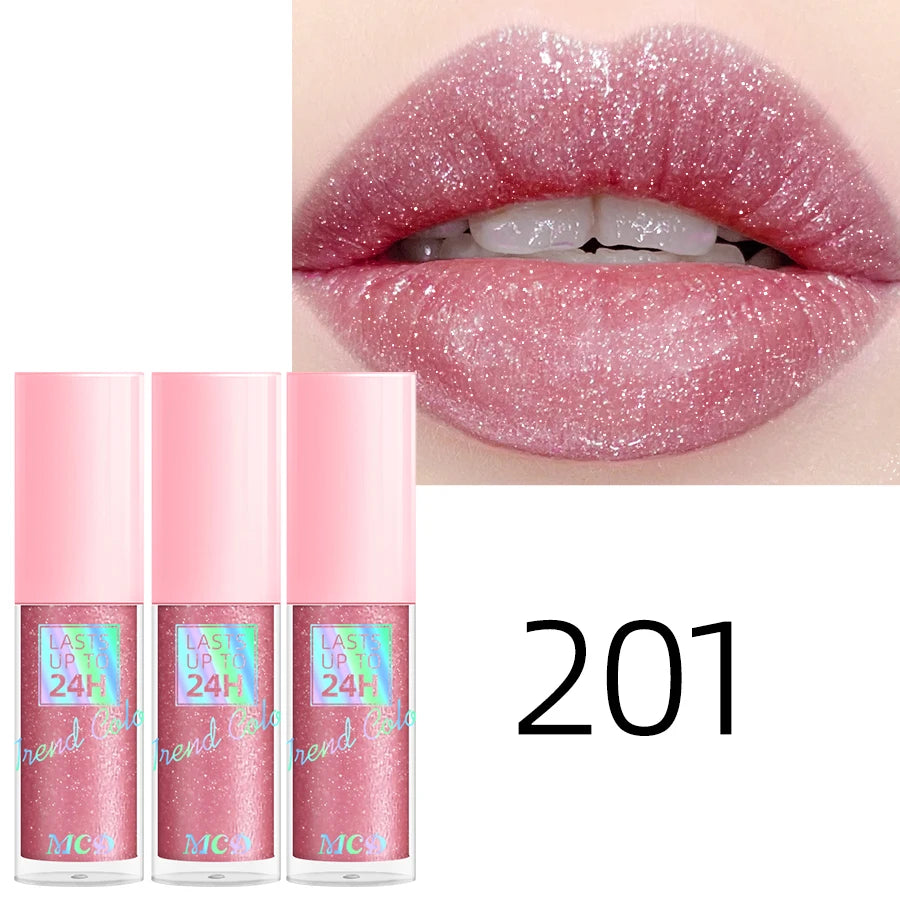 MCD Glitter Lip Gloss – 18 Shades, Waterproof & Long-Lasting