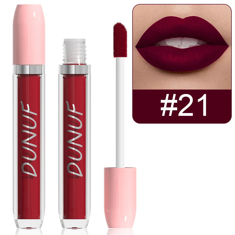 Matte Lip Gloss Lipstick, High Pigment Waterproof Velvet Long Lasting Purple Bright Red Deep Red Nude, Y2K Valentine's Day Gifts Oasis Select 21