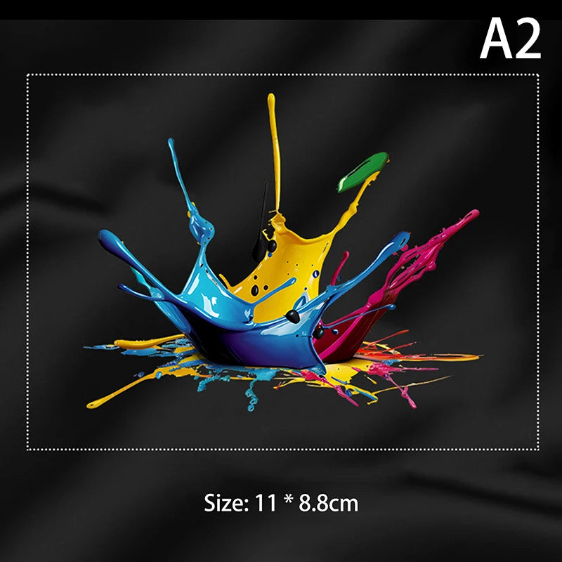 Car Interior Stickers With Dopamine Coloured Fluid Paint Vinyl For Reflective Car Fuel Tank Window Decal Stickers Oasis Select A2-S
