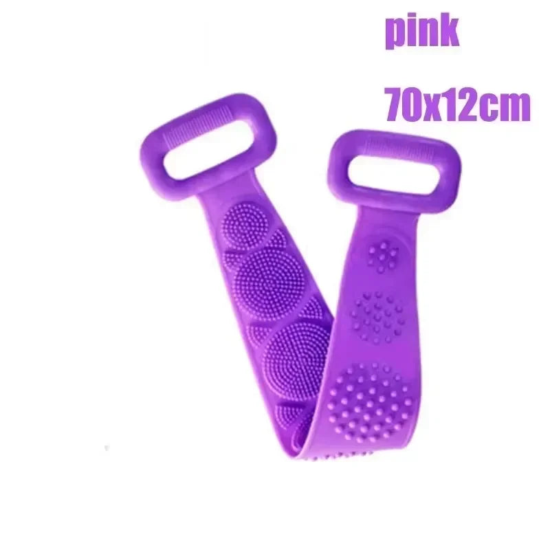 Body Shower Foot Scrubber Brush Wash The Body Cleanser Silicone Sponge Bath Massage Mat Back Brush Wall Mounted with Suction Cup Oasis Select purple brush