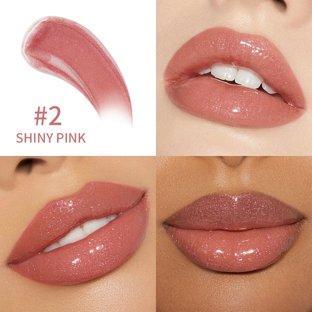 8-Color Liquid Light Glitter Lip Glaze Long-lasting Deep Moisturizing Lip Gloss Reduce Lips Lines Slight Shimmer Makeup Lip Oil Oasis Select