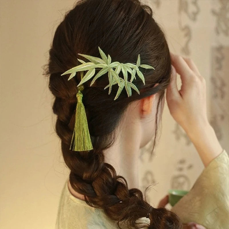 Hair Clip With Long Tassel Vintage Chinese Style Hair Barrette Elegant Hanfu Hair Accessory For Daily Outfit Cosplay Gift Oasis Select