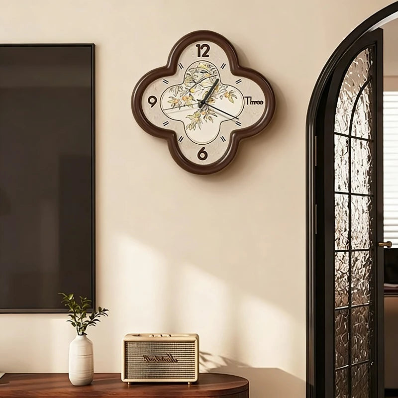 No Drill Wall Clock 2025 New Design Creative Silent 3D High End Vintage Wall Mounted Clock for Living Room and Dining Room Oasis Select
