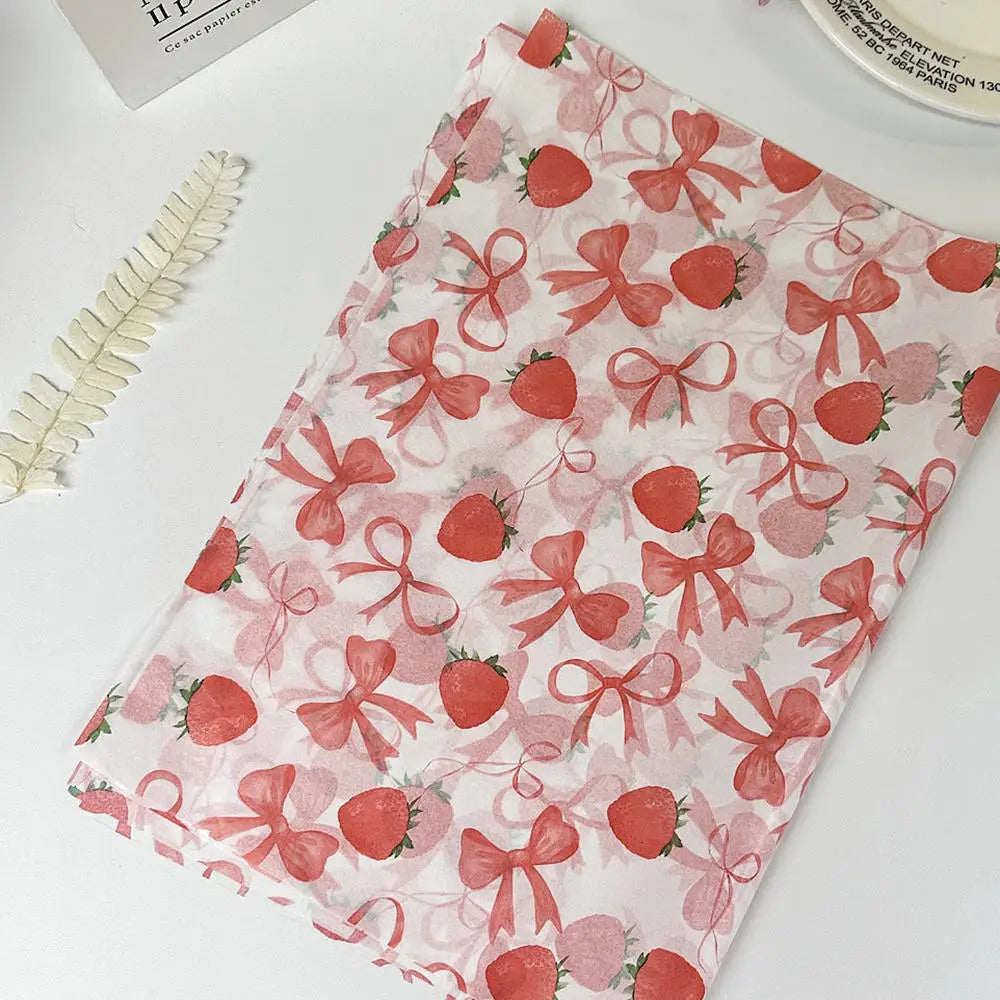 Ins Pink Wavy Dots Snow Pear Paper Wrapping Small Fresh Bouquet Diy