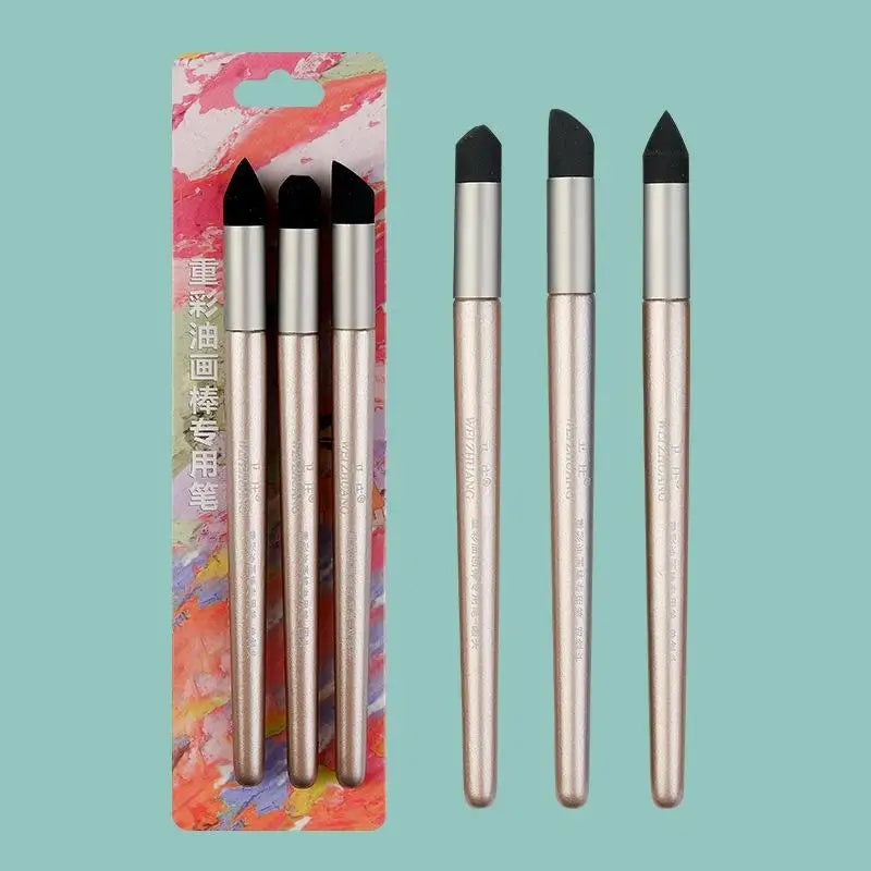 2/3Pcs Non-shedding Soft Sponge Mixing Stumps Multi Shape Tips Oil Pastel Smudge Pen for Art Exam Creation Use Oasis Select A1