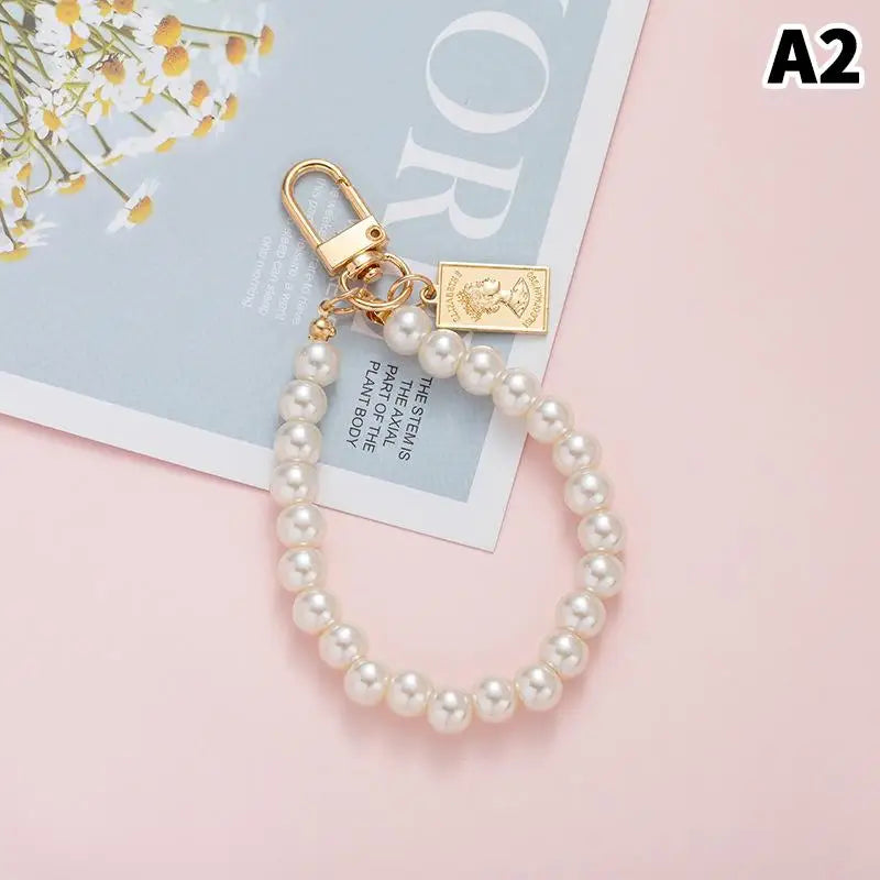 Pearl Flower Keychain Charm – Beaded Bag & Phone Pendant Keychain Charm Oasis Select A2