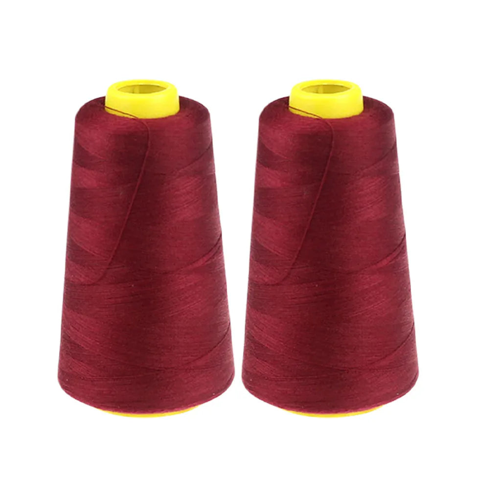 2PC Sewing Thread 2300 Yard Each Spool Solid Color White Black Stitching Thread for Machine and Household Sewing Accessories Oasis Select Wine