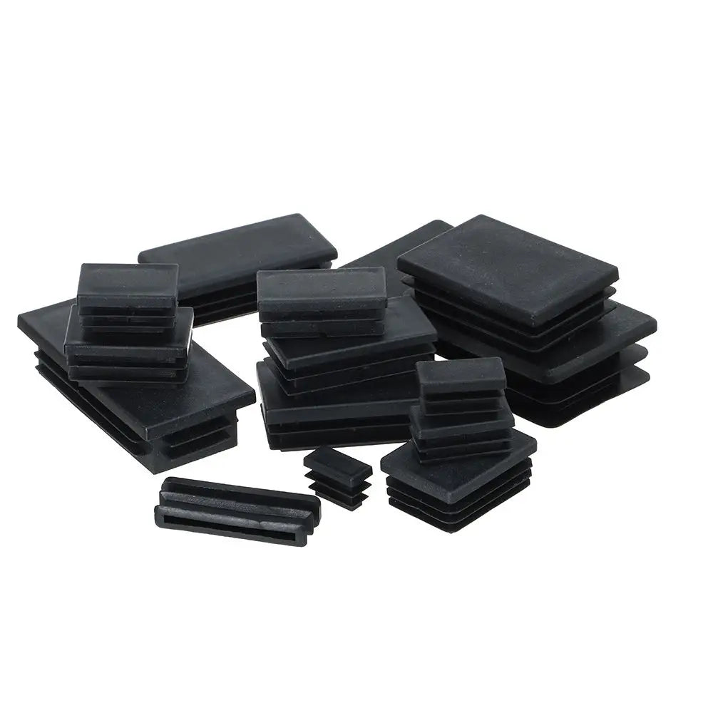 10Pcs Plastic Black Chair Feet Tube Cap Furniture Non-slip Foot Protective Pad Steel Rectangular Tube Plug Dust-Proof Foot Cover Oasis Select