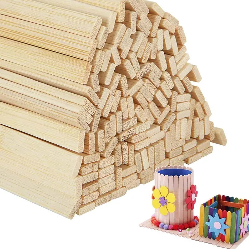 10pcs Wooden Sticks, Wide Flat Sticks, Wooden Paint Sticks Wood Strips for Craft Projects Oasis Select
