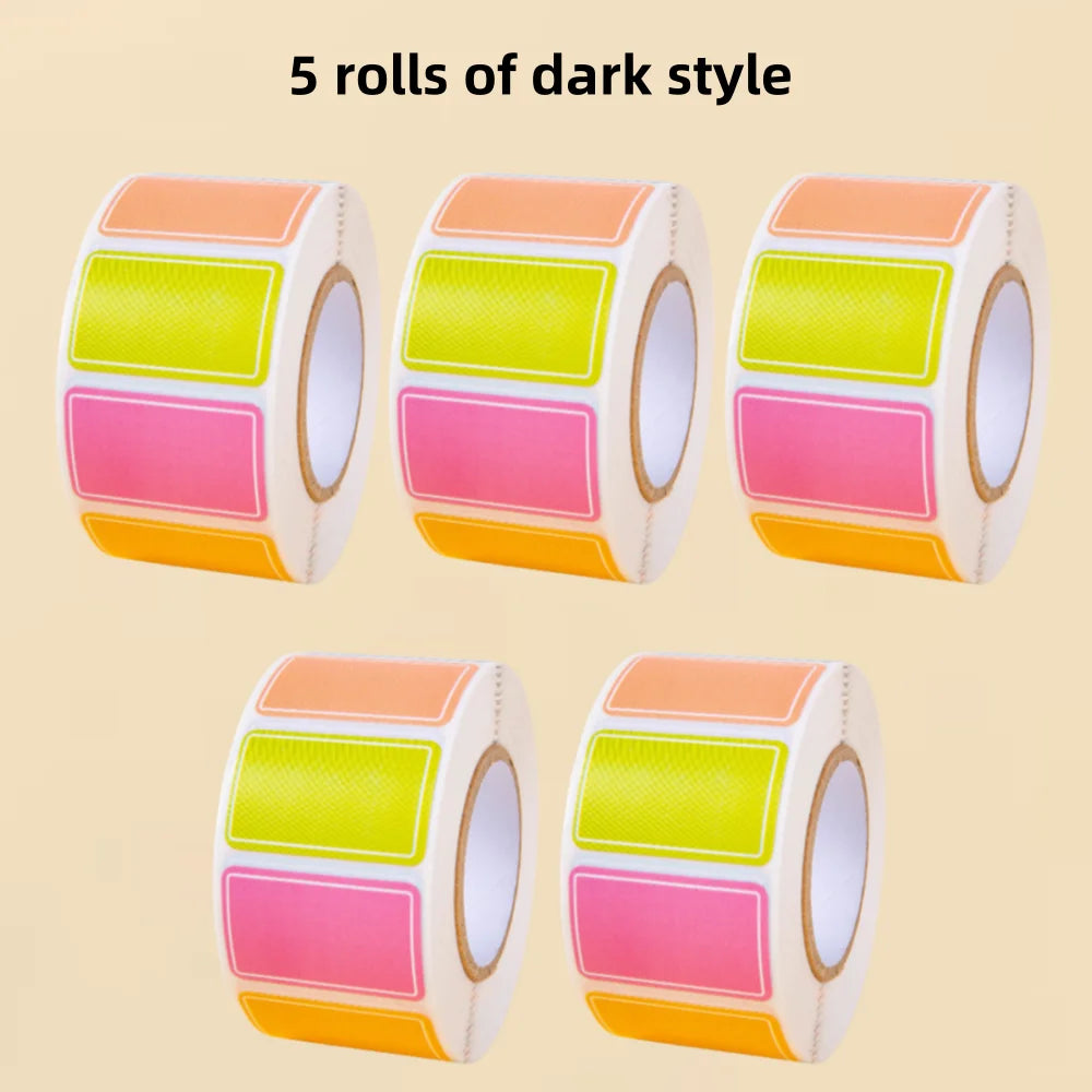 500 Waterproof Colored Labels Stickers Color-Coding Removable Labels Solid Colors Tags for Inventory Address File Classification Oasis Select 5 rolls dark color