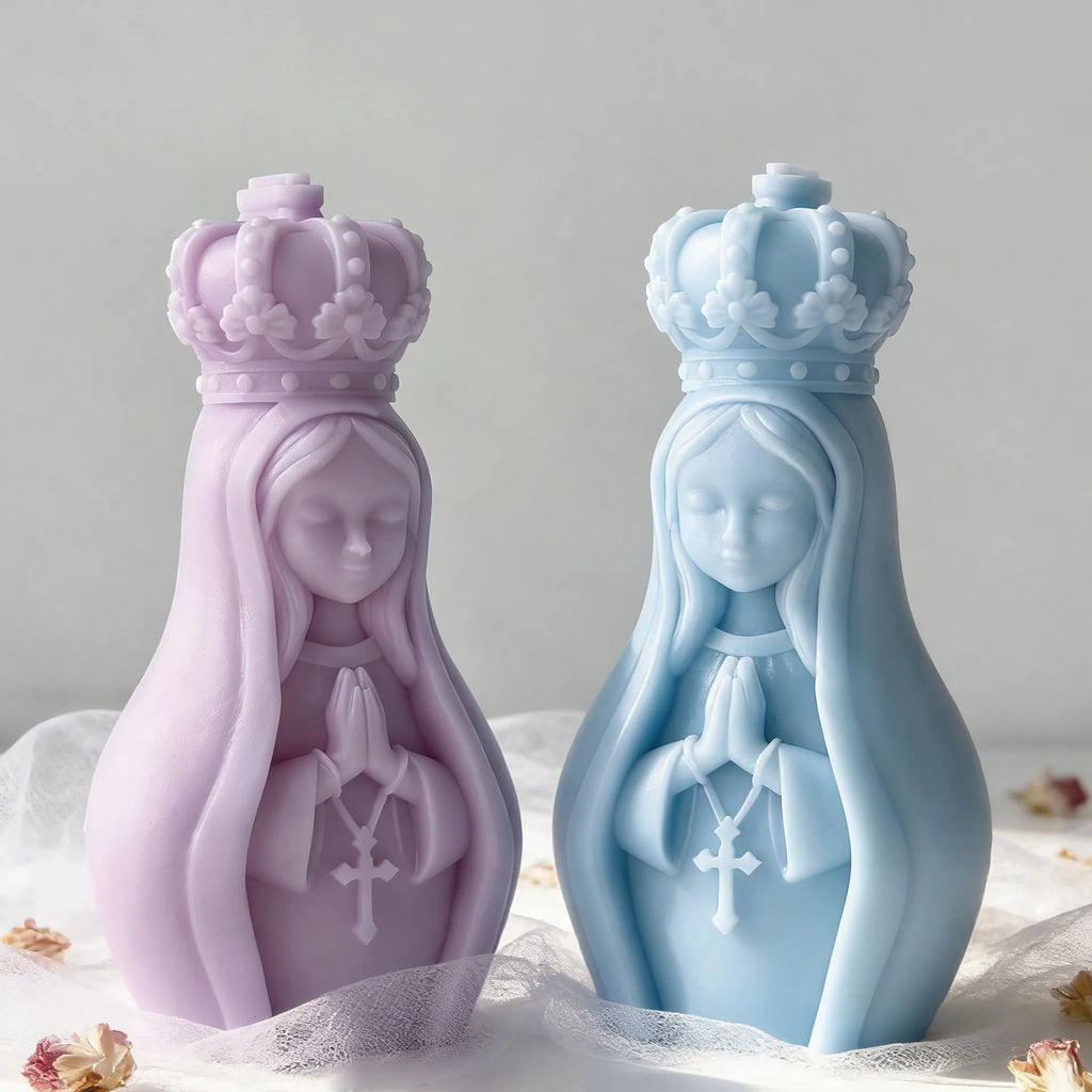3D Virgin Mary Silicone Candle Mold | DIY Religious Craft Mold
