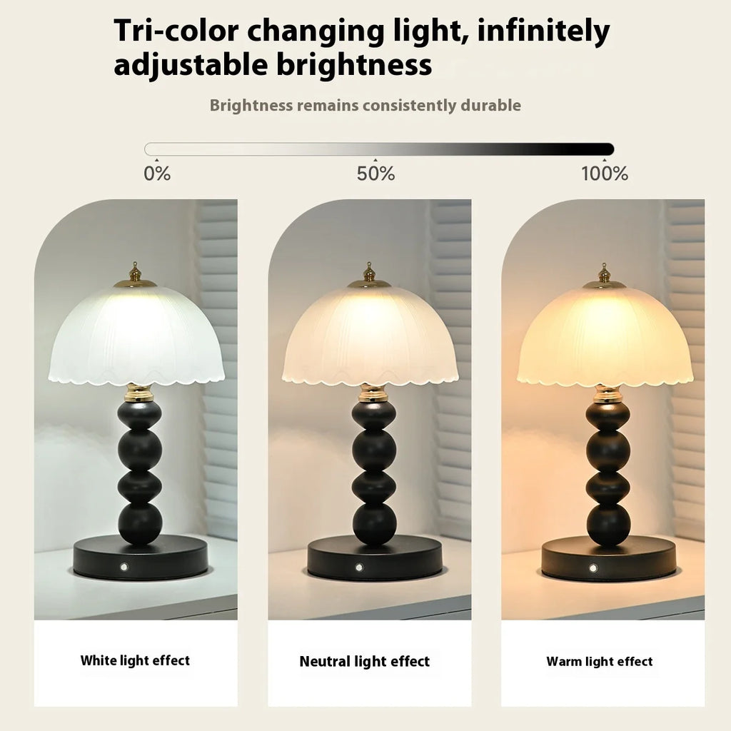 Nordic Bedside Table Lamp Light Luxury Bedroom Gourd-decorated Table Lamp Retro Glass Creative Night Light Homestay Desk Lamp Oasis Select