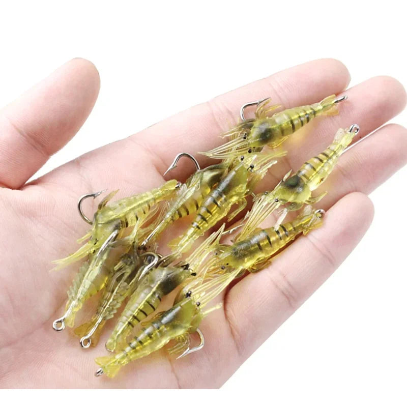Luminous Shrimp Silicone Artificial Bait Simulation Soft Prawn With Hooks Carp Wobbler For Fishing Tackle Lure Carp Oasis Select