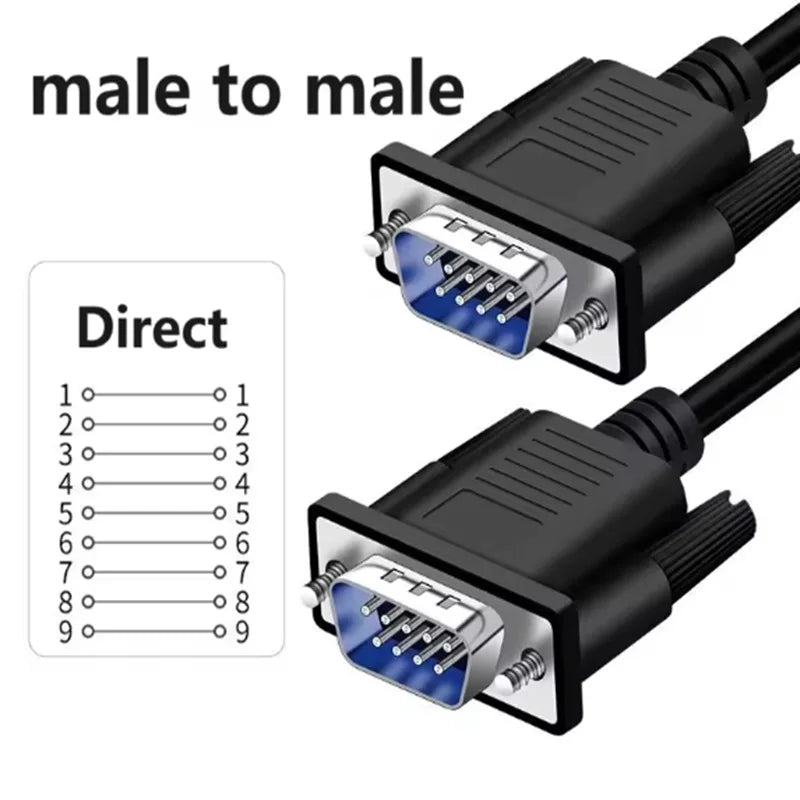 DB9 9Pin Serial Direct cross RS232 Extension Cable Connecting Line DB9 9Pin cable Male To Male/female Data Line Extension Cable Oasis Select male to male A 0.5m