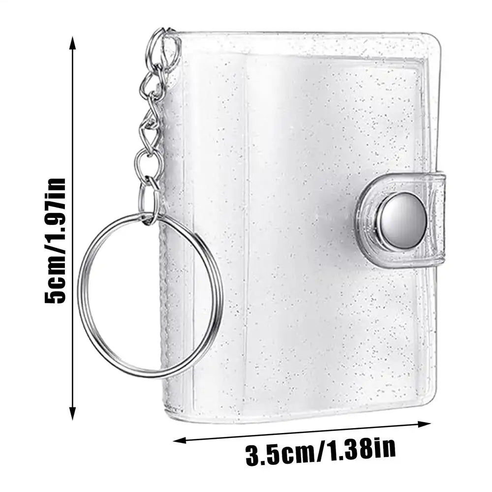 2 Inch Mini Photo Album Mini Keyring ID Instant Pictures Interstitial Storage Case Card Collect Book Photocard Holder Keyring Oasis Select White