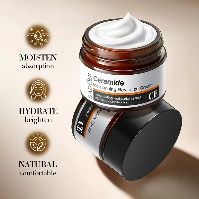 SADOER Ceramide Face Cream 50g – Deep Moisture & Smooth Skin Face Moisturizer Cream Oasis Select
