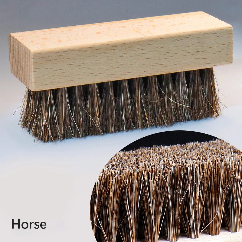1/4 PCS Shoe Brush Set – Nylon, PP, Bristle & Horsehair for Sneakers, Leather, Suede & Boots, Without Scratching Oasis Select Horse-1pc