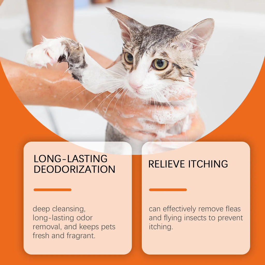 Pet Shampoo for Dogs & Cats Deep Cleansing Pet Skin Remove Odor Control Relieve Itching Keep Ph Balance Fluffy Soft Shower Gel Oasis Select