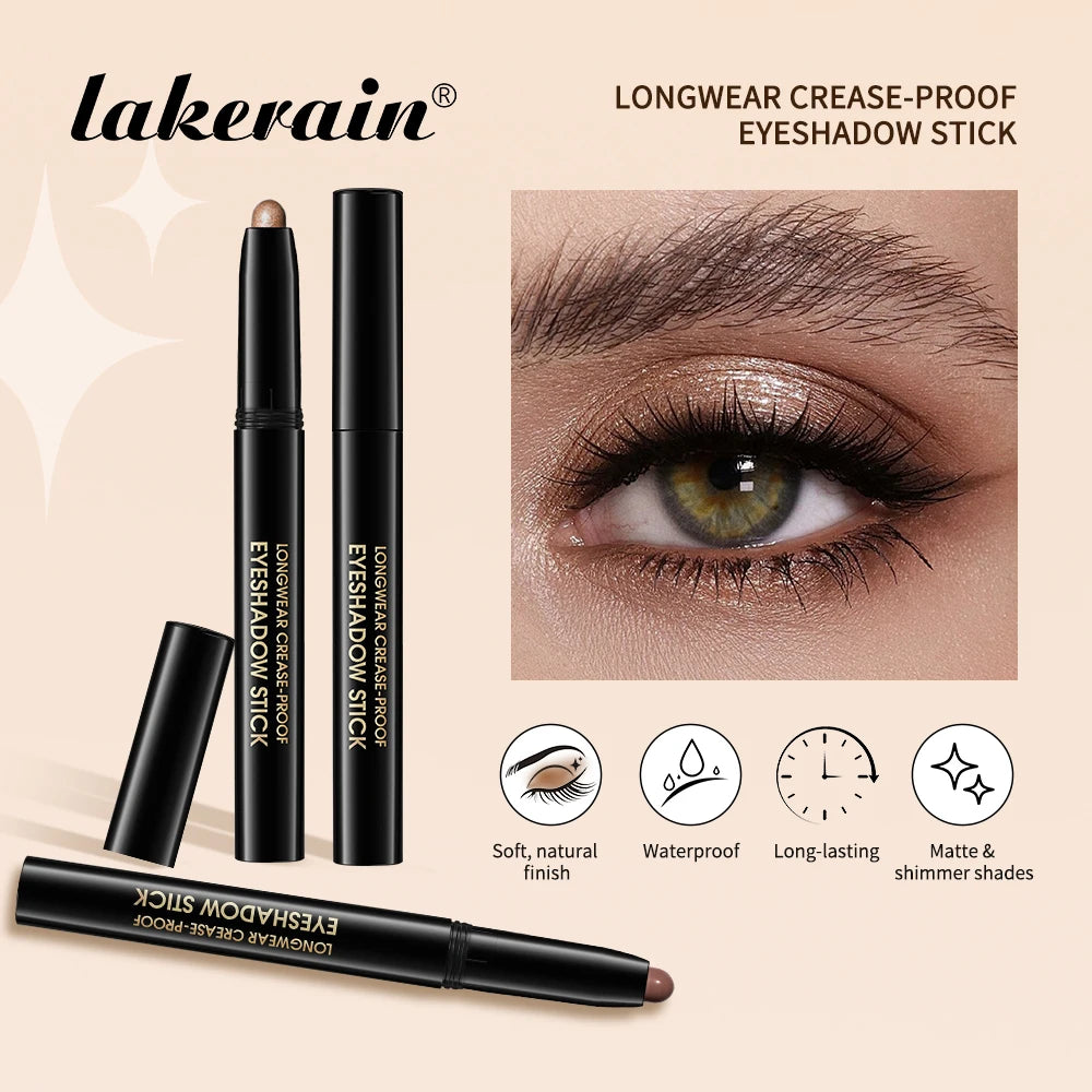 10 Colors Longwear Crease-proof Eyeshadow Pencil Stick Lasting Glitter Shimmer Matte Eye Shadow Highlighter Pen Eyes Makeup Too Oasis Select