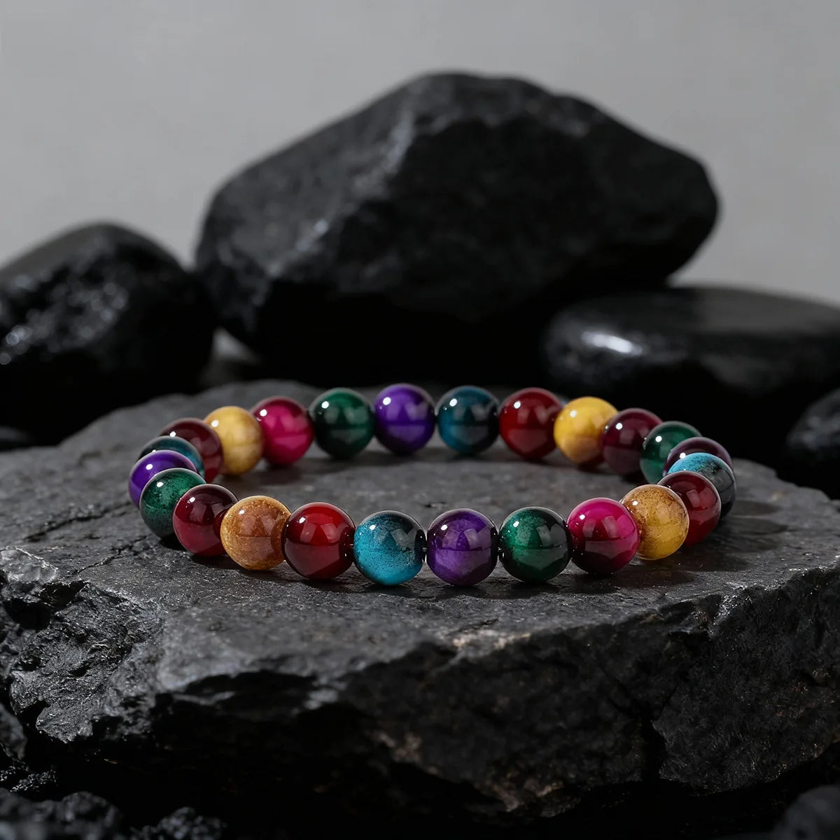 Bohemian Cross-border Bracelet Colorful Tiger Eye Women's Bracelet Wealth and Eternal Happiness Elegant Jewelry Ideal Gift Oasis Select