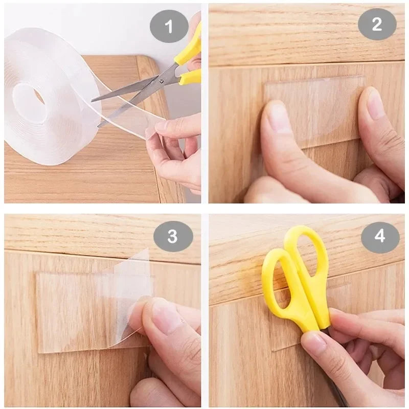 3M Nano Tape Double Sided Tape Transparent Reusable Waterproof Adhesive Tapes Cleanable Kitchen Bathroom Supplies Tapes Oasis Select