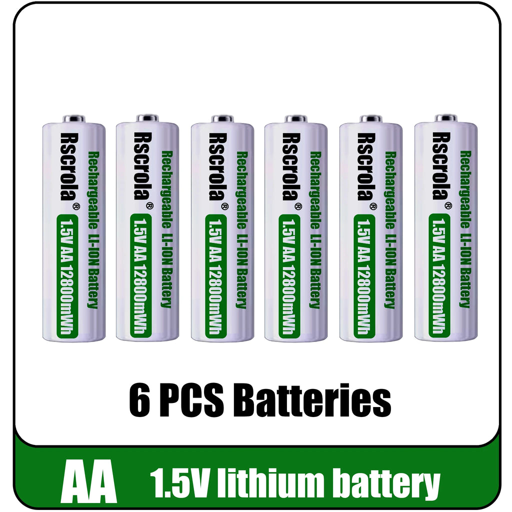 12800mWh 1.5V AA Battery Rechargeable Lithium-ion Battery AA Battery for remote control mouse fan Electric toy Oasis Select 6 PCS Batteries 1.5V China Mainland