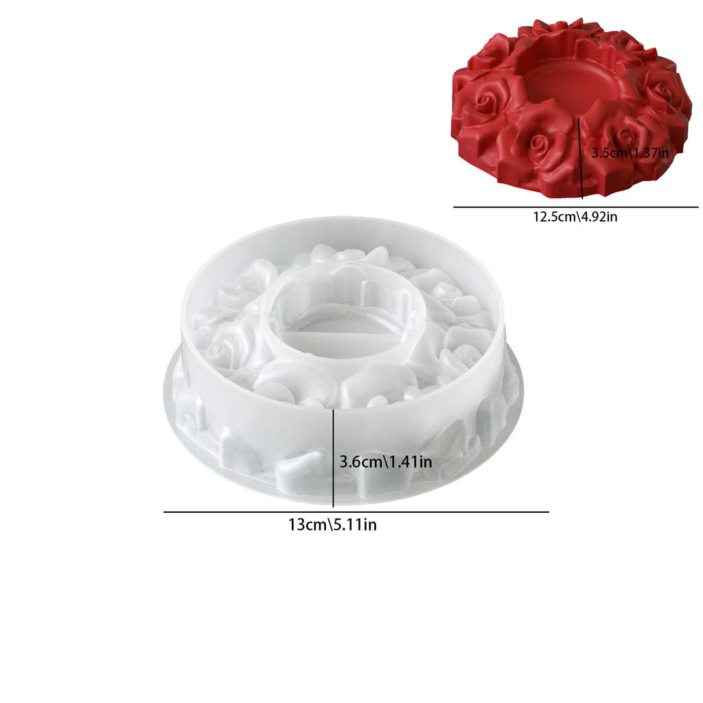 Silicone Candle Holder Mold Delicate Flower Wreath Candle Mold Plaster Craft Mold Elegant For Diy Crafting Table Decoration Home Oasis Select B