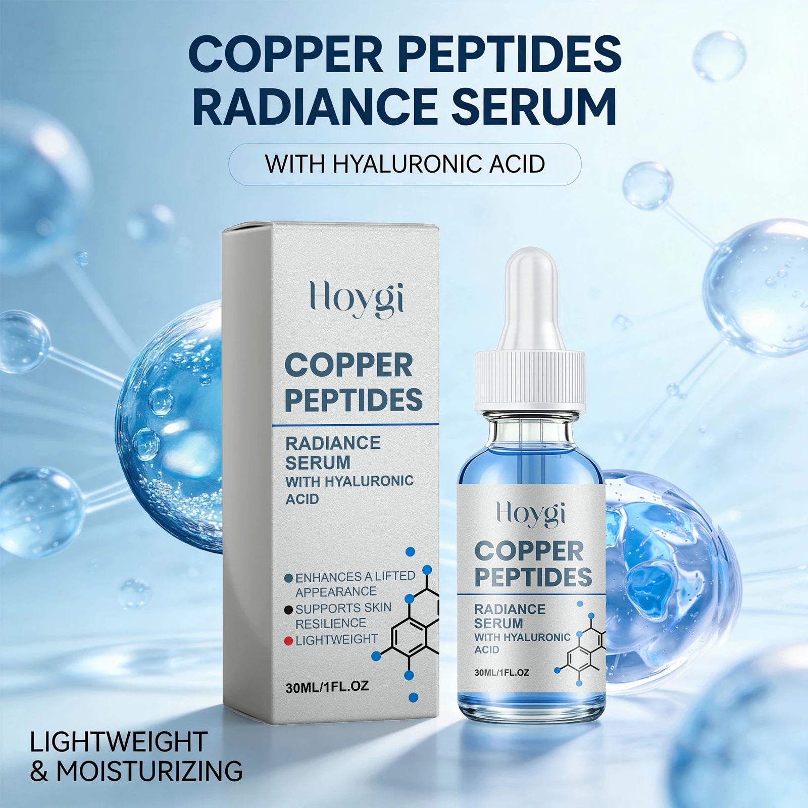 Copper Peptide Essence for Sensitive Dry Skin Moisturizing Brightening Firming Lifting Face Barrier Repair Renewing Face Serum Oasis Select