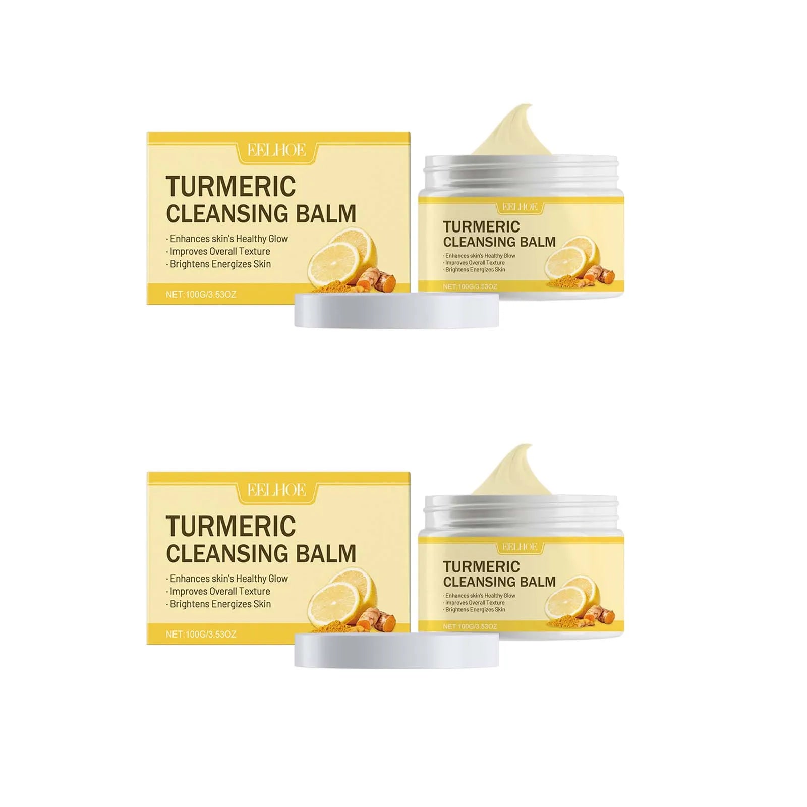 Eelhoe Turmeric Ginger Lemon Cleansing Balm Makeup Remover 100g Cleansing Balm Oasis Select 2Pcs