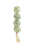 1PC-Pet rabbit grass woven ball hanging string rabbit grinding toy Oasis Select Grass green
