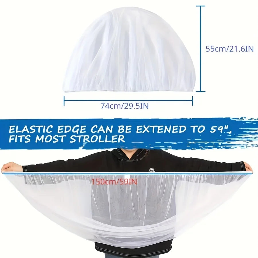 White Stretchy Mosquito Net for Strollers and Cribs Breathable Polyester Durable & Easy To Install Outdoor & Indoor Use Oasis Select