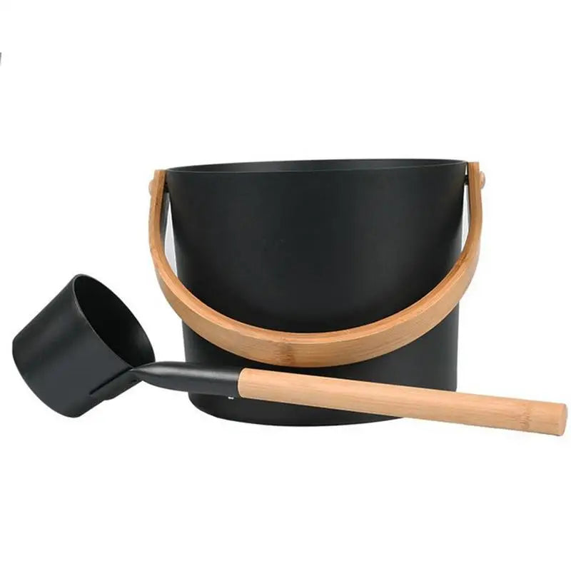 Sauna Bucket Hotel Portable Tool Luxurious Sauna Bucket Long Handle Spoon Bathroom Practical For Shower Bath Accessories Oasis Select