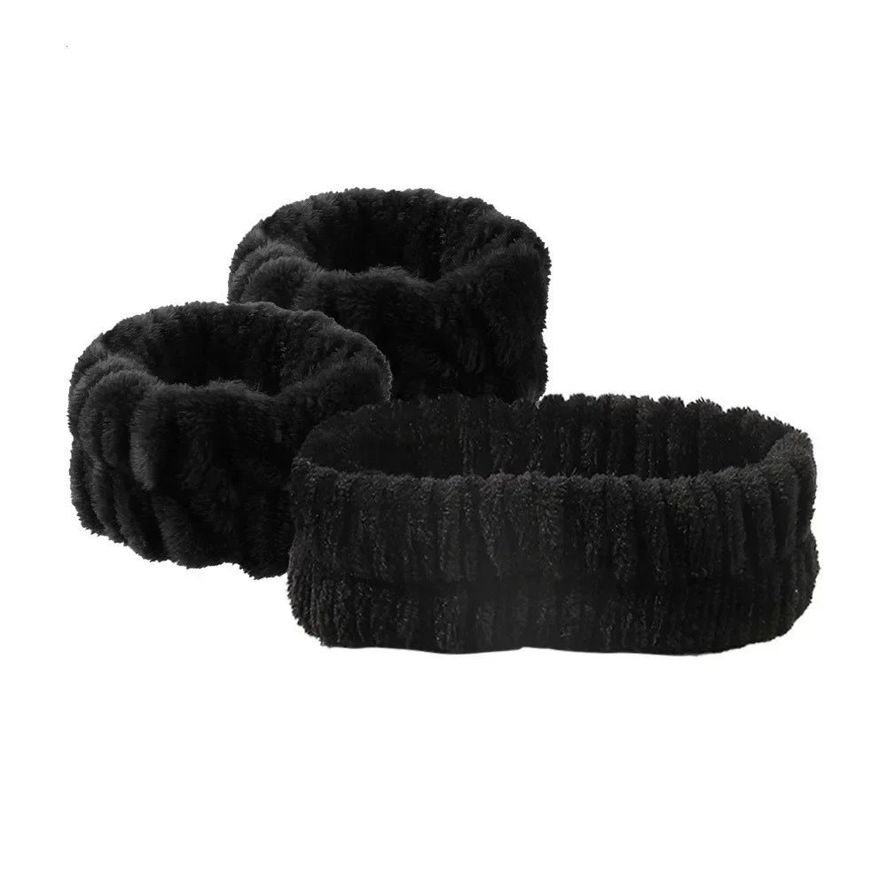 1 2 Face Wash Wristbands Headband Makeup Hair Care Washing Bands Women