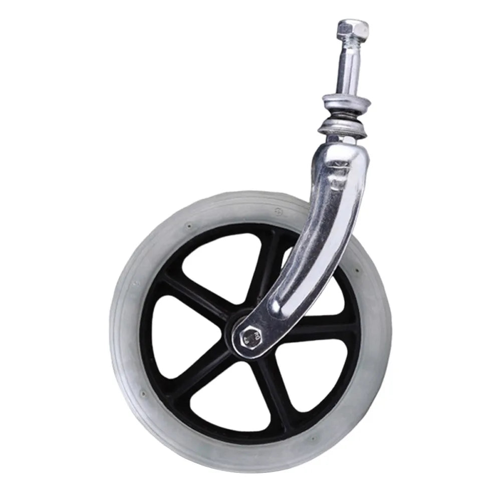 Rubber Wheelchair Front Castor Anti Slip 6/7/8Inch Shopping Cart Wheels with front fork Replacement Travelling Trolley Caster Oasis Select Grey-7 inch