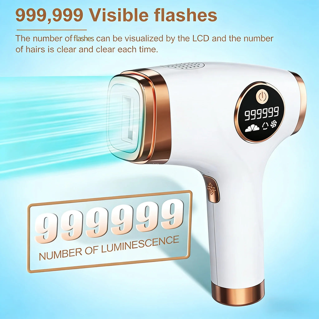 IPL Ice Cooling Hair Removal Device Painless 999999 Flashes LCD Laser Remover for Women Men Oasis Select